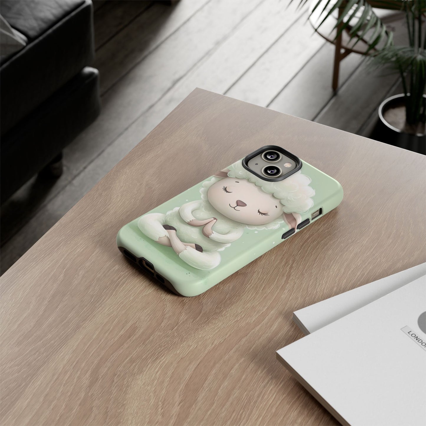 Meditating Lamb Phone Case — Cute Pastel Protective iPhone Cover