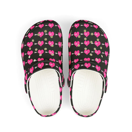 Kid's Heart Pattern Clogs - Fun & Colorful Foam Shoes