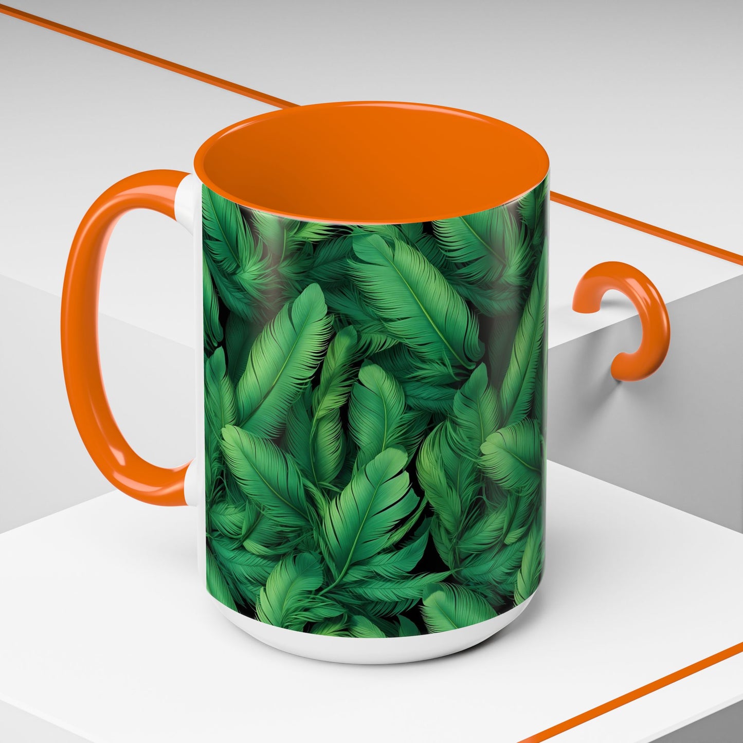 Tropical Leaf Coffee Mug - Green Botanical Drinkware, Ideal Gift for Nature Lovers, Home Decor, Tropical Theme, Eco-Friendly Beverage