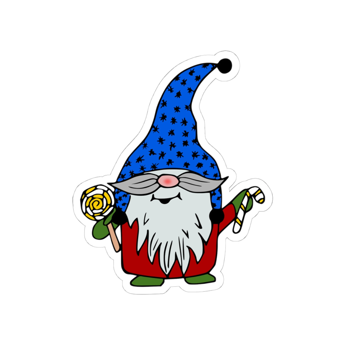 Whimsical Gnome Kiss-Cut Stickers, Cute Stickers for Scrapbooking, Laptop Decals, Holiday Gifts, Fun Party Favors
