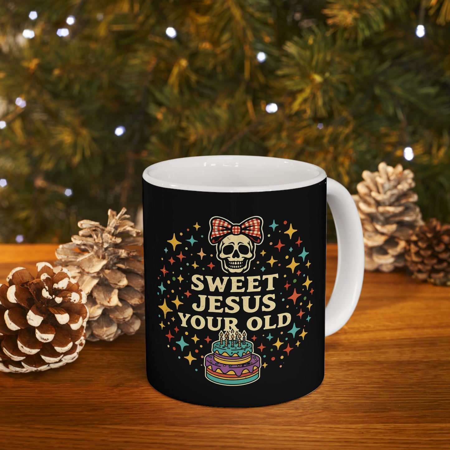 In This House We Swear Jesus Loves You Mug — Colorful Faith Coffee Cup (11oz & 15oz)