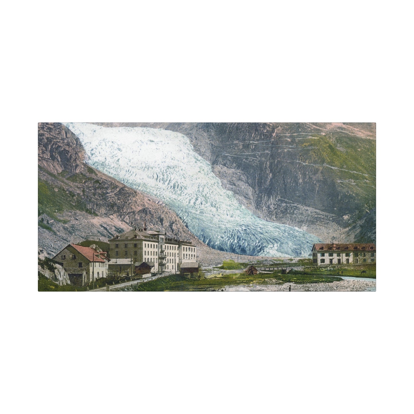 Glacier Village Matte Canvas Print