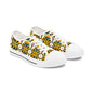 Floral Geometric Low Top Sneakers — Yellow Retro Tile Pattern