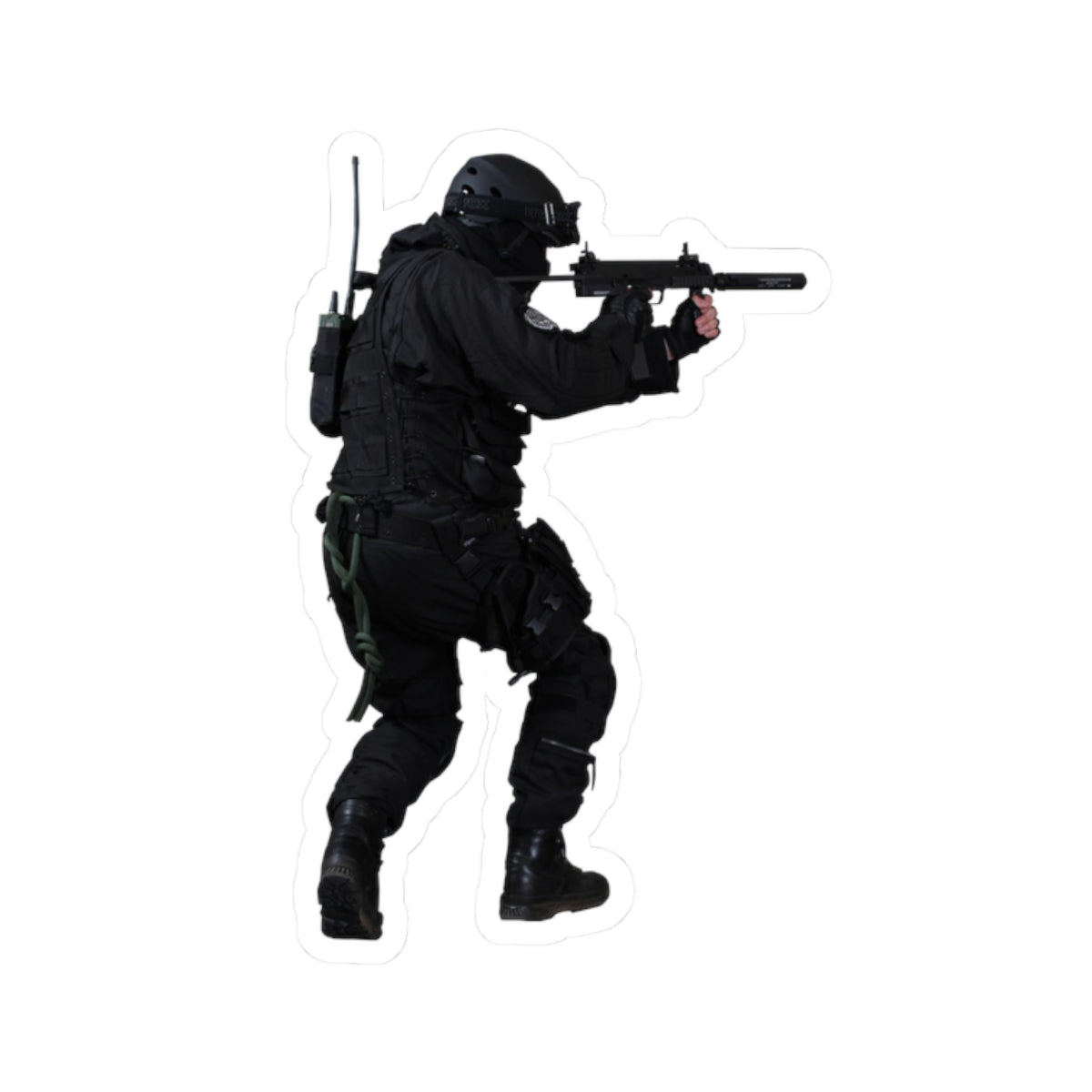 SWAT Operator Vinyl Sticker — Tactical Soldier Kiss-Cut Decal for Laptops & Gear