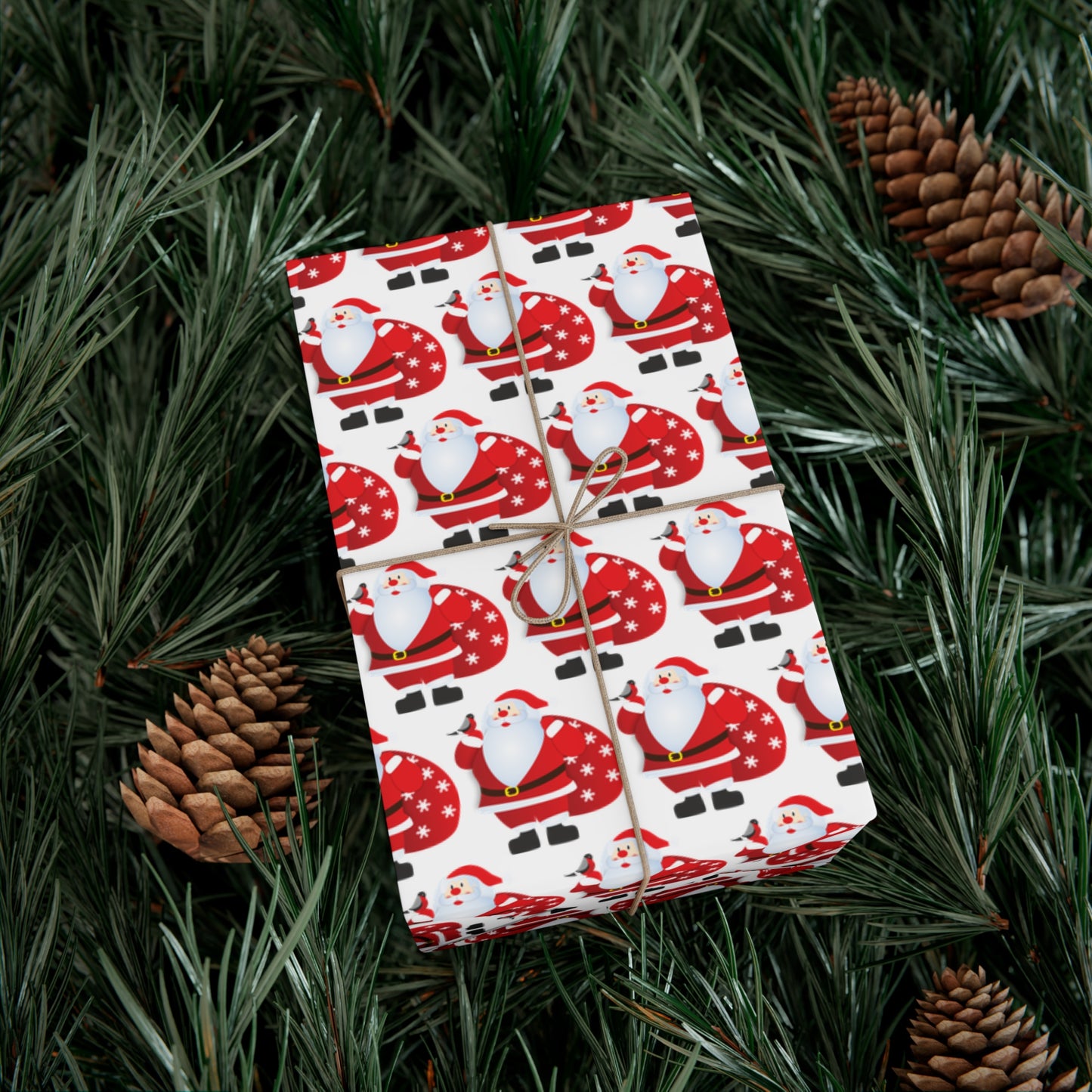Festive Santa Gift Wrap Paper | Wrapping for Holidays, Christmas, Birthdays, Party Decor, Eco-Friendly Gift Wrap