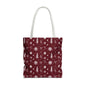 Christmas Snowflake Tote Bag – Burgundy Holiday Patterned Carryall