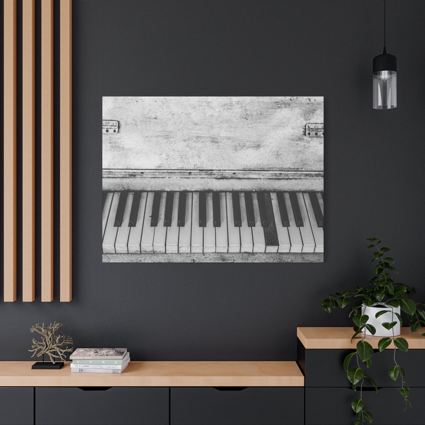 Vintage Piano Keys Matte Canvas Print