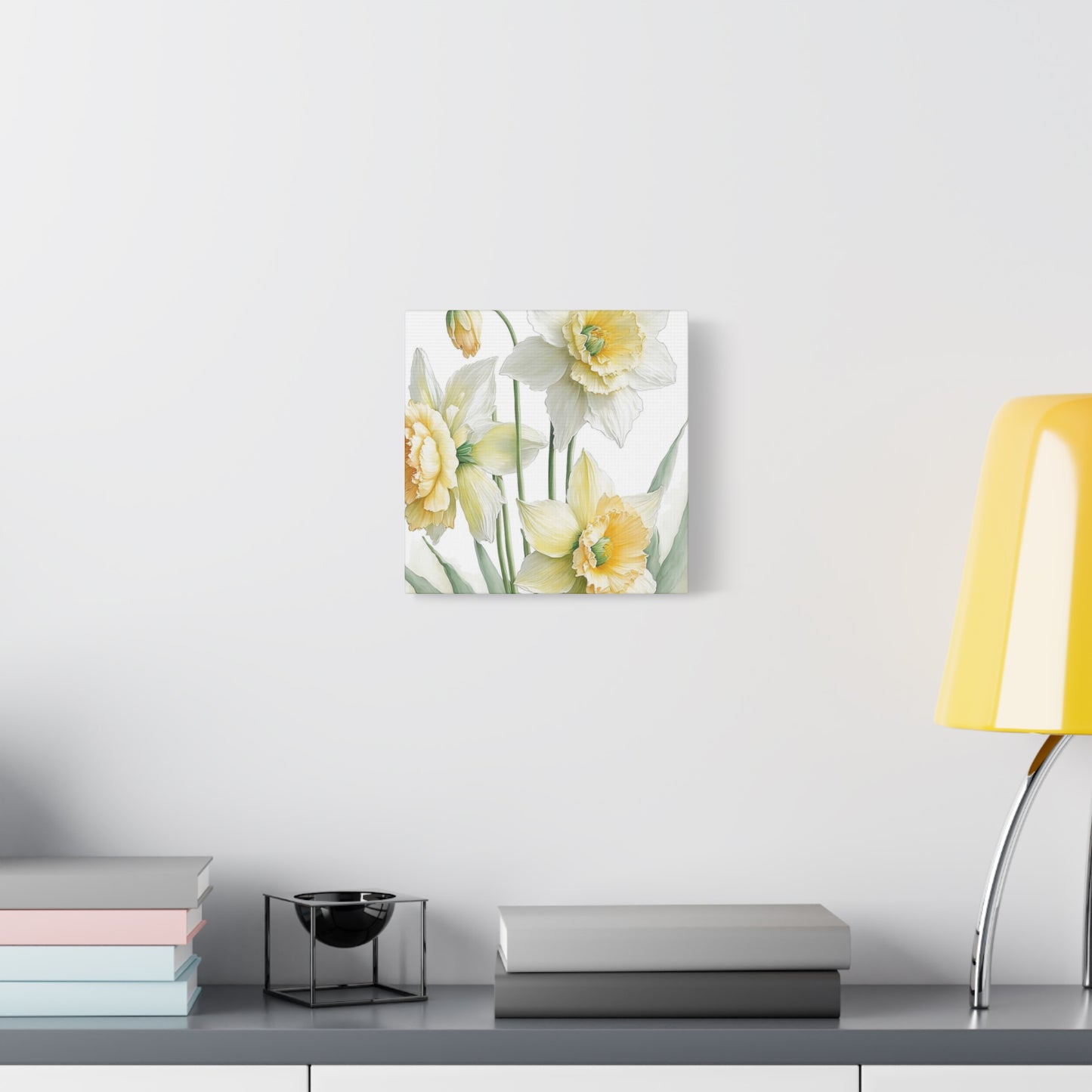 Matte Canvas, Stretched, 1.25" beautiful flowers white and yellow.