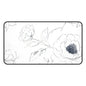 Floral Sketch Desk Mat — Minimal Black & White Blossom Mousepad
