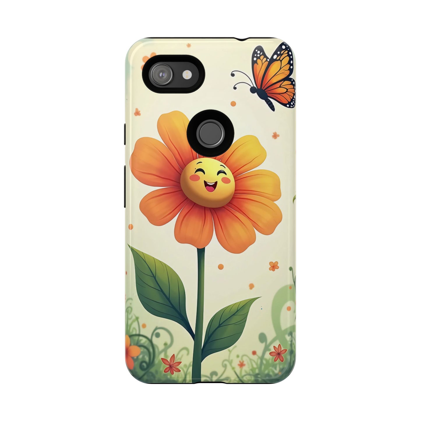 Floral Phone Case with Butterfly Design, Cute Flower Phone Cover for Nature Lovers, Eco-Friendly Gift, Spring Vibes, Birthday Present