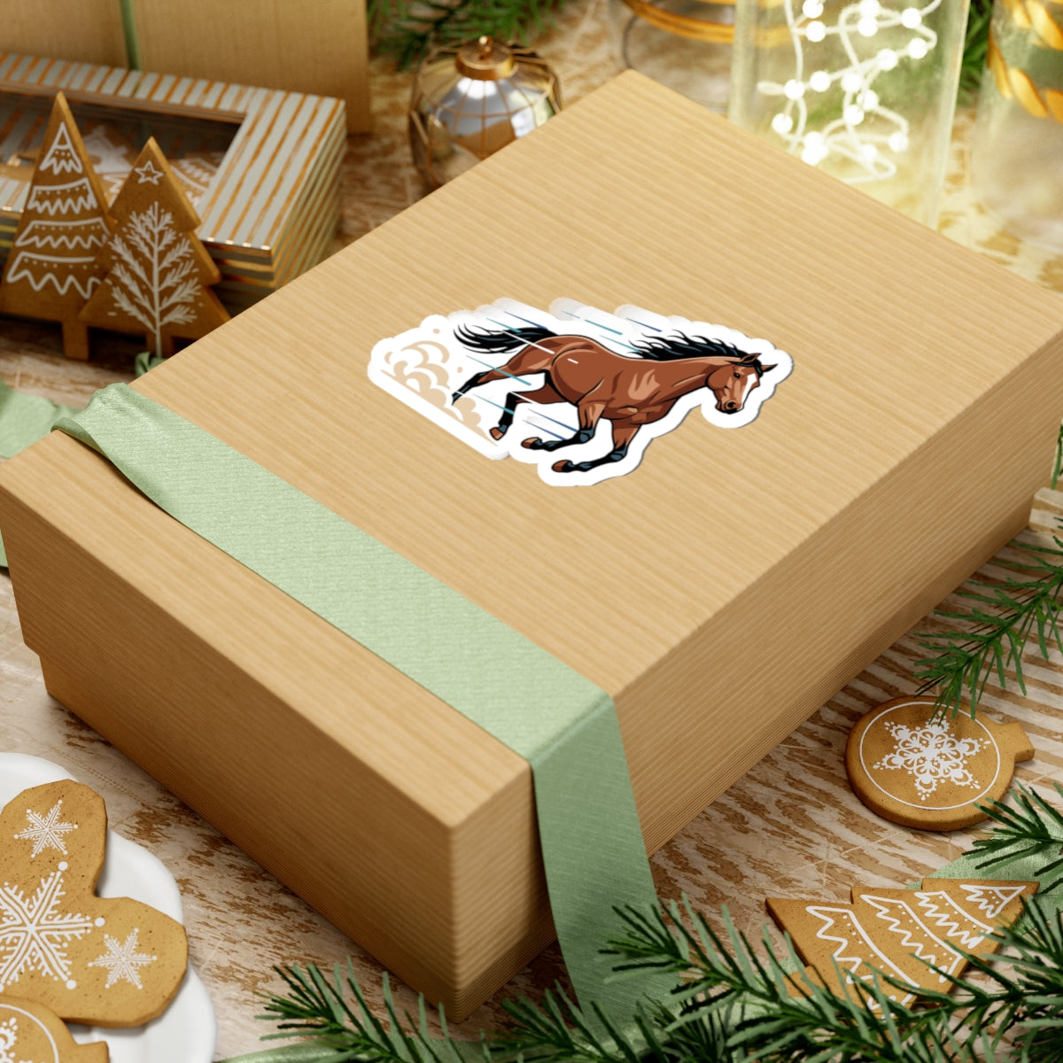 Running Bay Horse Sticker — Kiss-Cut Vinyl Sticker for Laptops, Water Bottles & Gear
