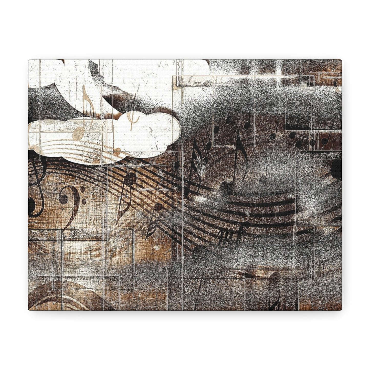 Abstract Musical Notes Matte Stretched Canvas Art (1.25")