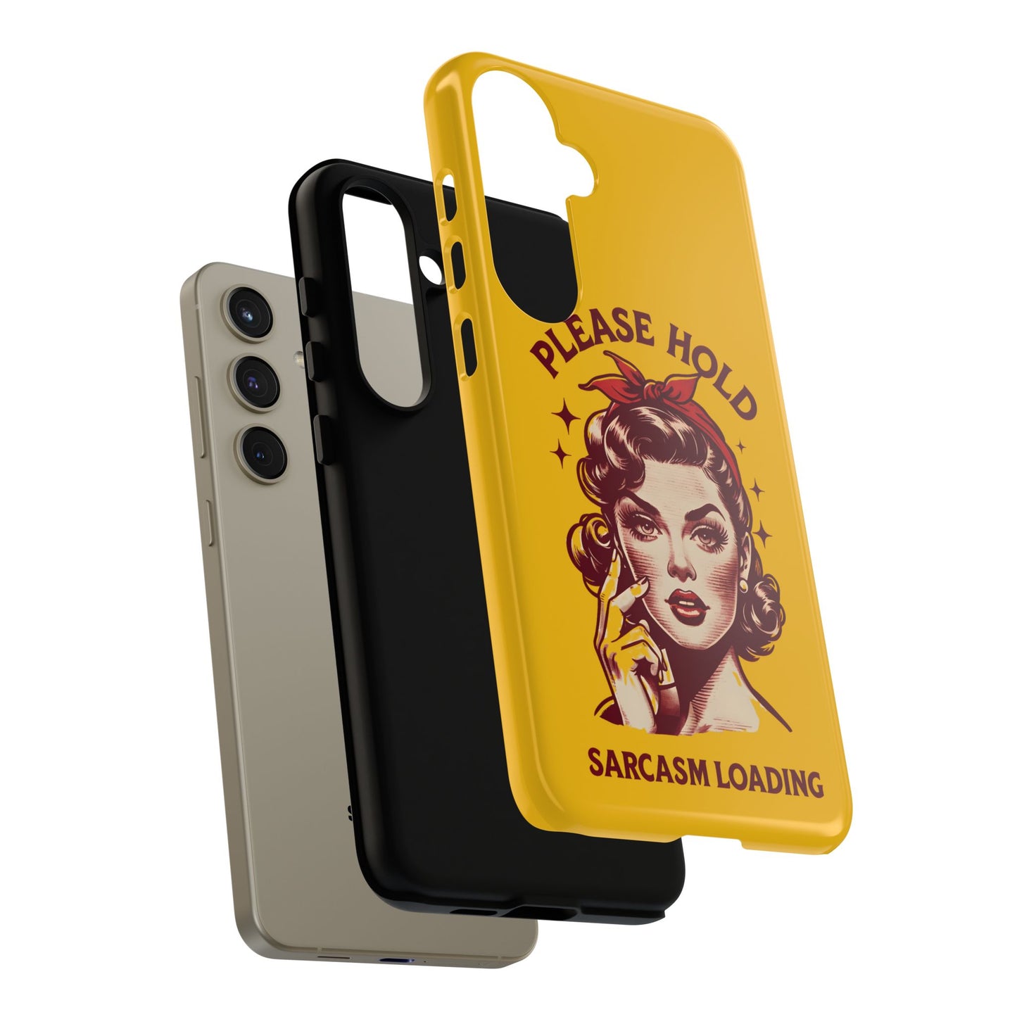 Phone Case - "Please Hold, Sarcasm Loading" Retro Pin-Up Tough Case