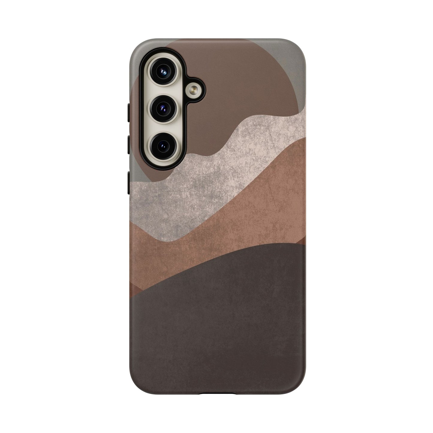 Abstract Earthtone Phone Case — Brown Layered Rugged Tough Case