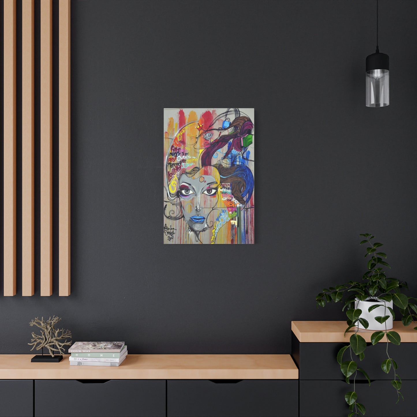 Colorful Graffiti Portrait Canvas