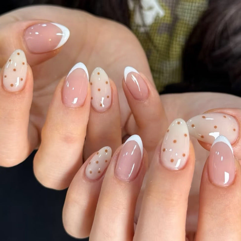 French Minimalist Nude Pink Almond Short Press On Nails