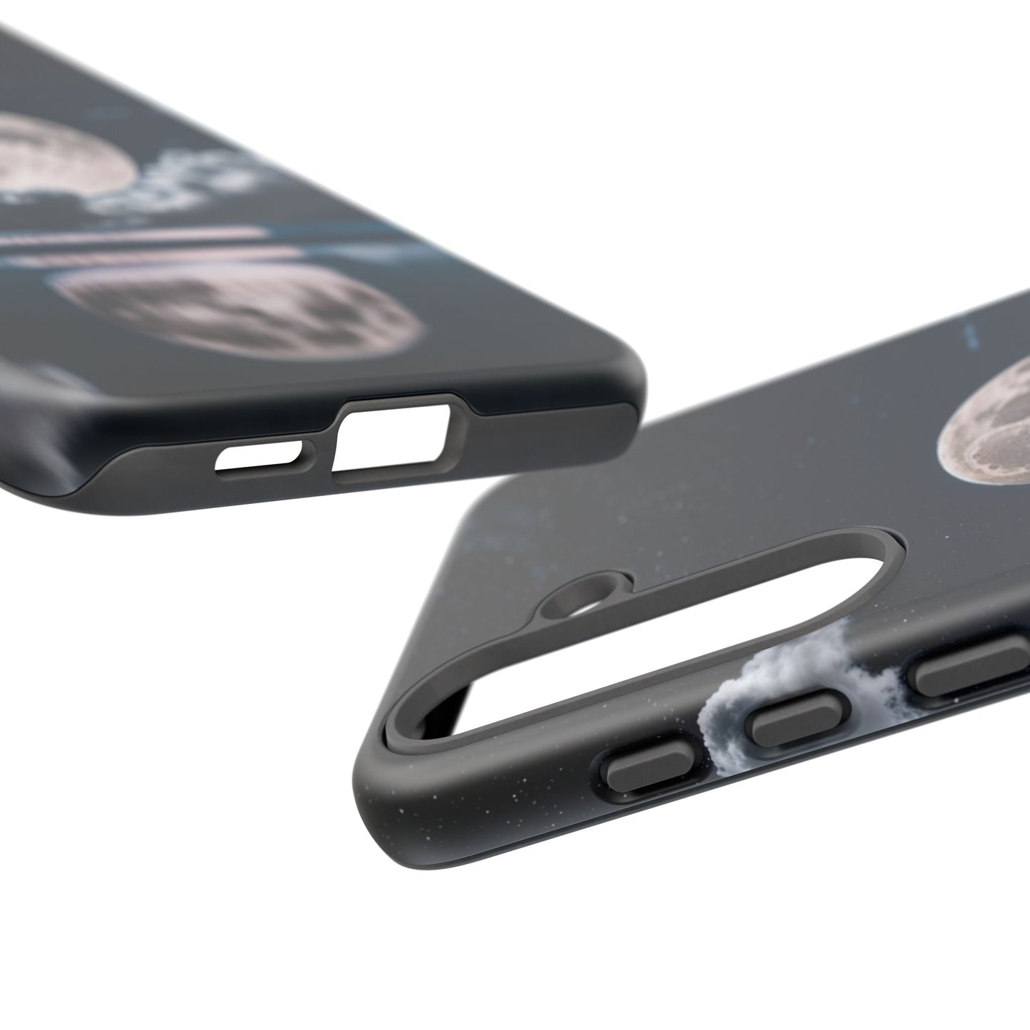 Moonlit Reflection Phone Case — Night Sky Moon & Clouds Tough Case