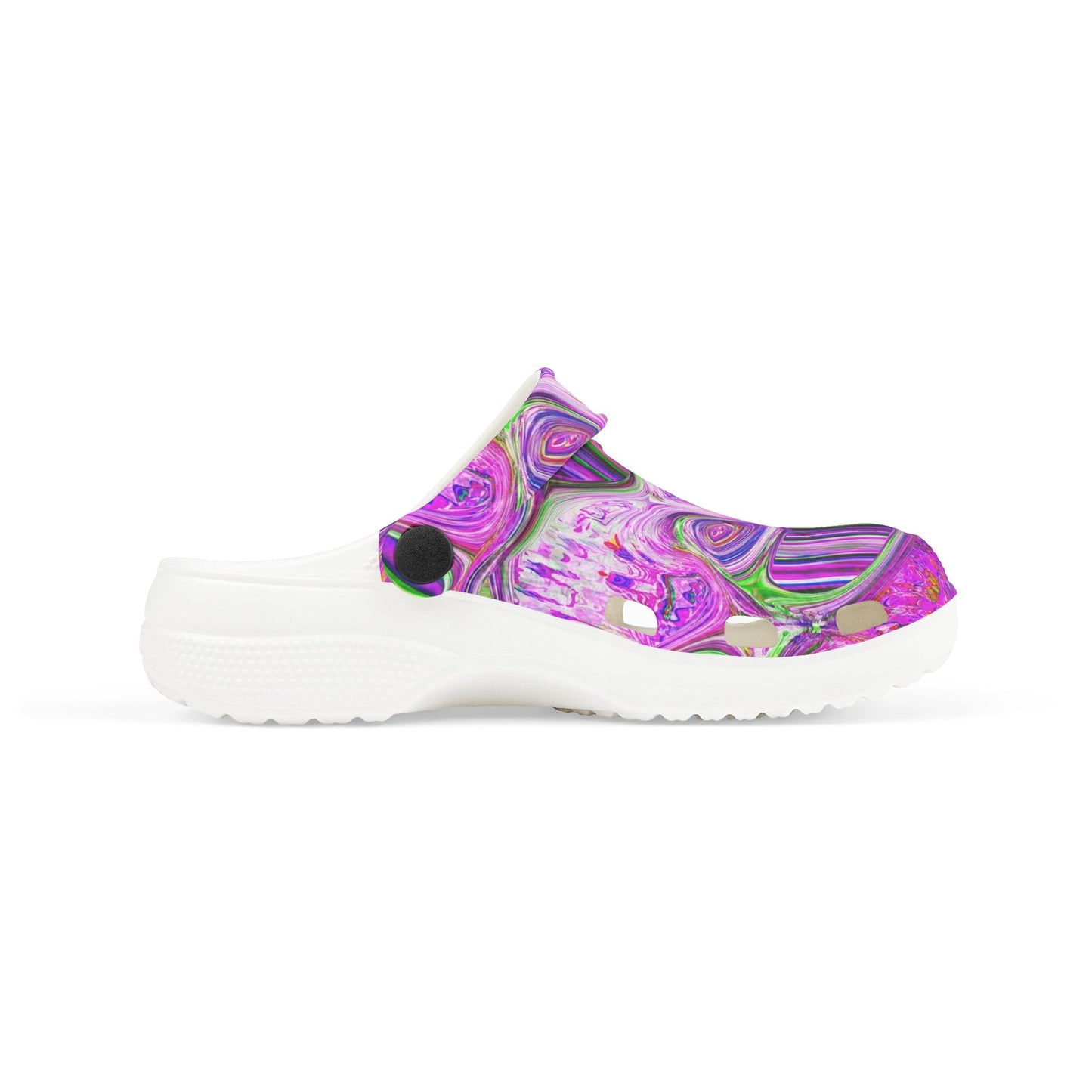 Kids Purple Swirl EVA Foam Clogs — Colorful Psychedelic All-Over Print