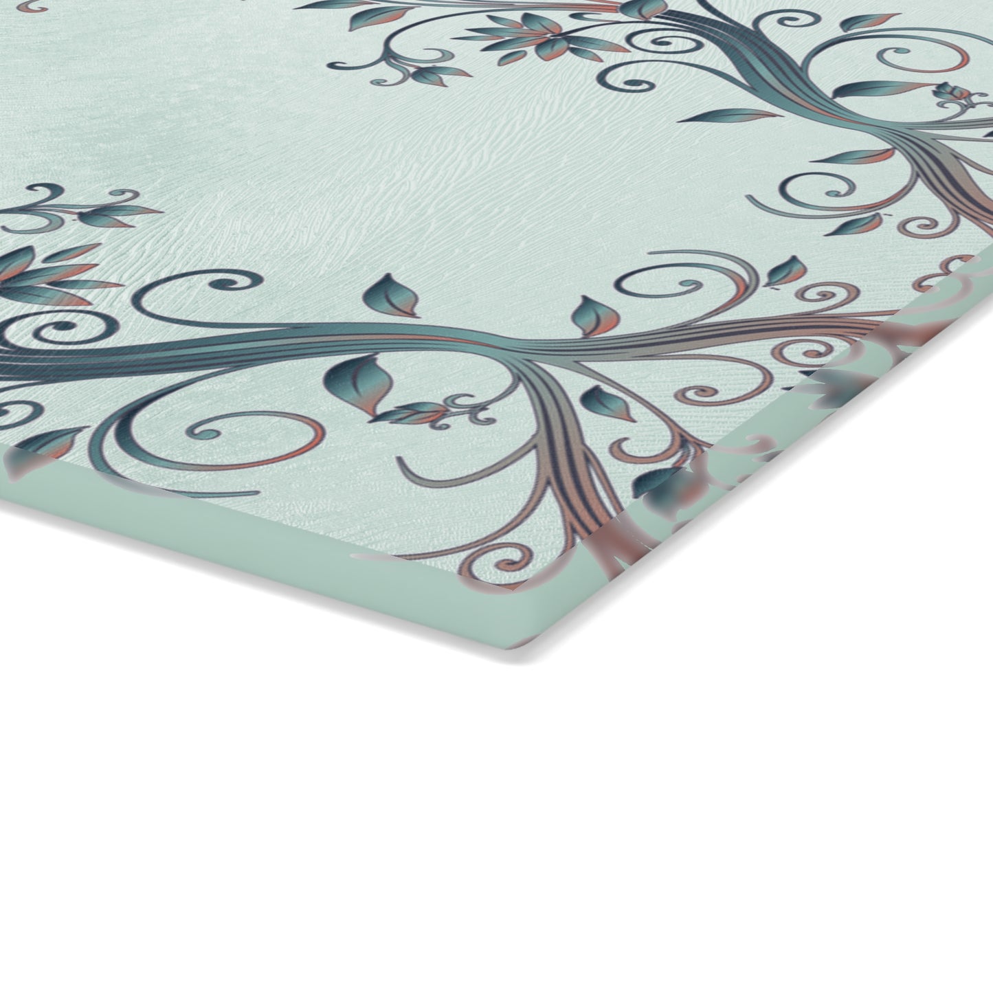 Floral Vine Glass Cutting Board — Mint Decorative Kitchen Chopping Board