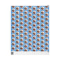 Santa Ornament Pattern Wrapping Paper – Blue Christmas Gift Wrap Roll