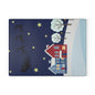 Santa Sleigh over Snowy Village Glass Cutting Board Christmas Kitchen Decor