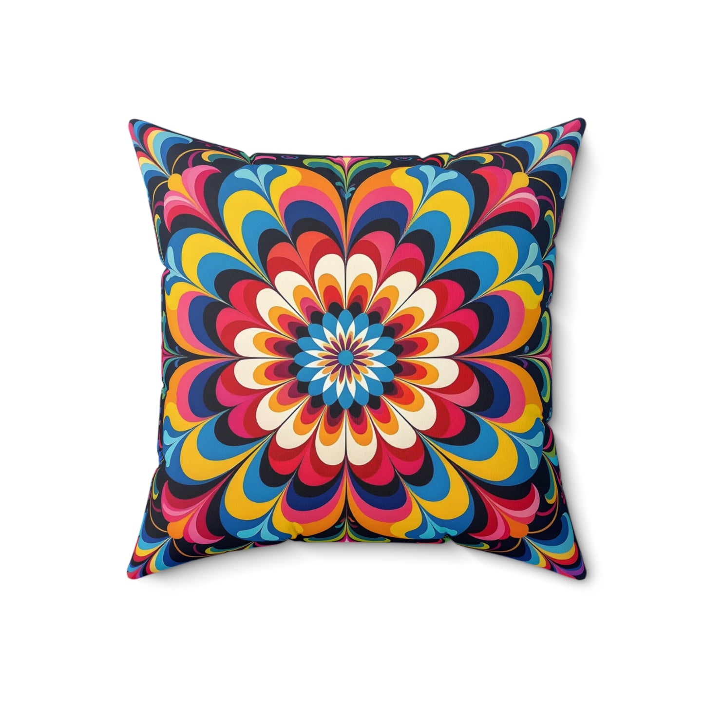 Psychedelic Mandala Decorative Pillow