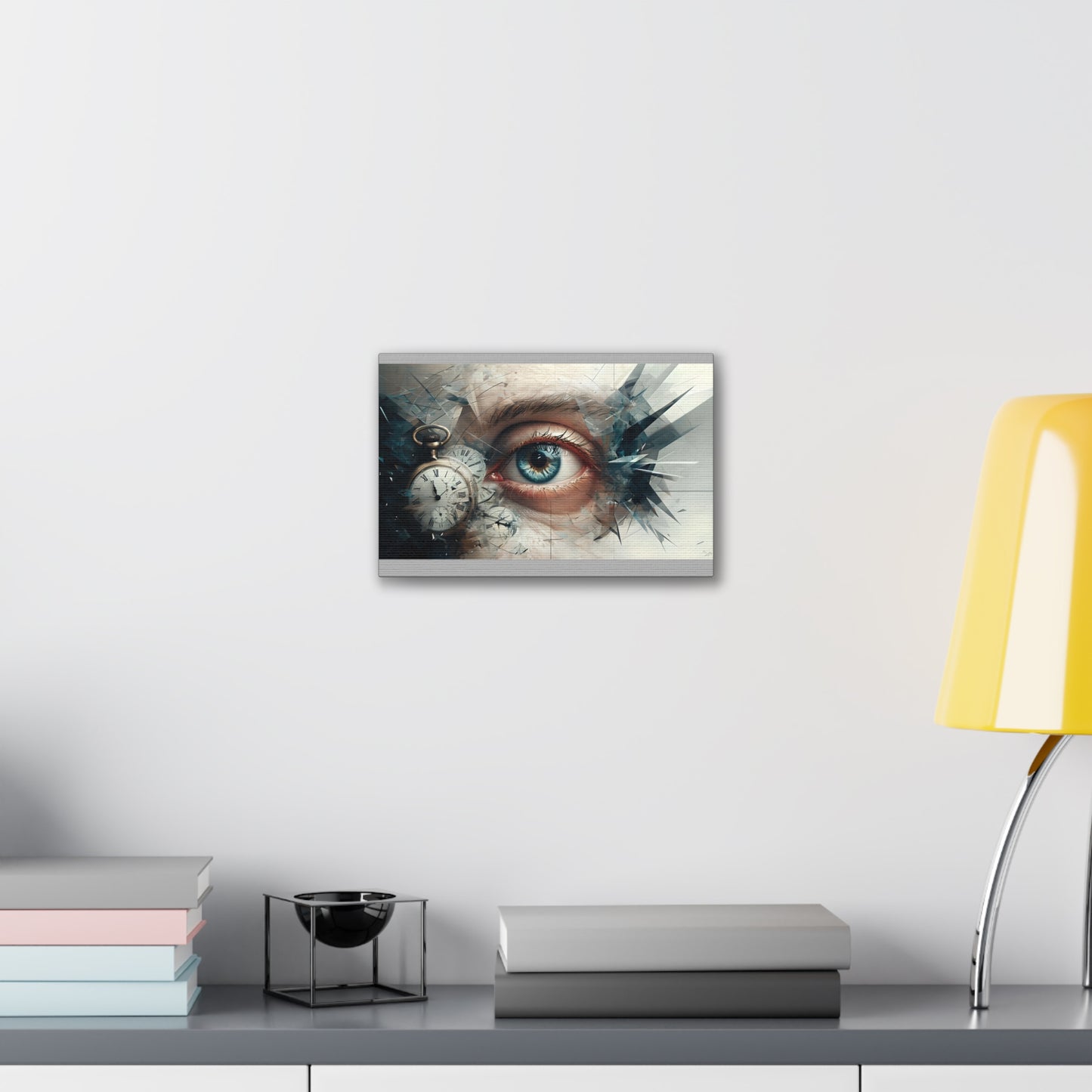 Surreal Canvas Wall Art, Eye with Vintage Clock