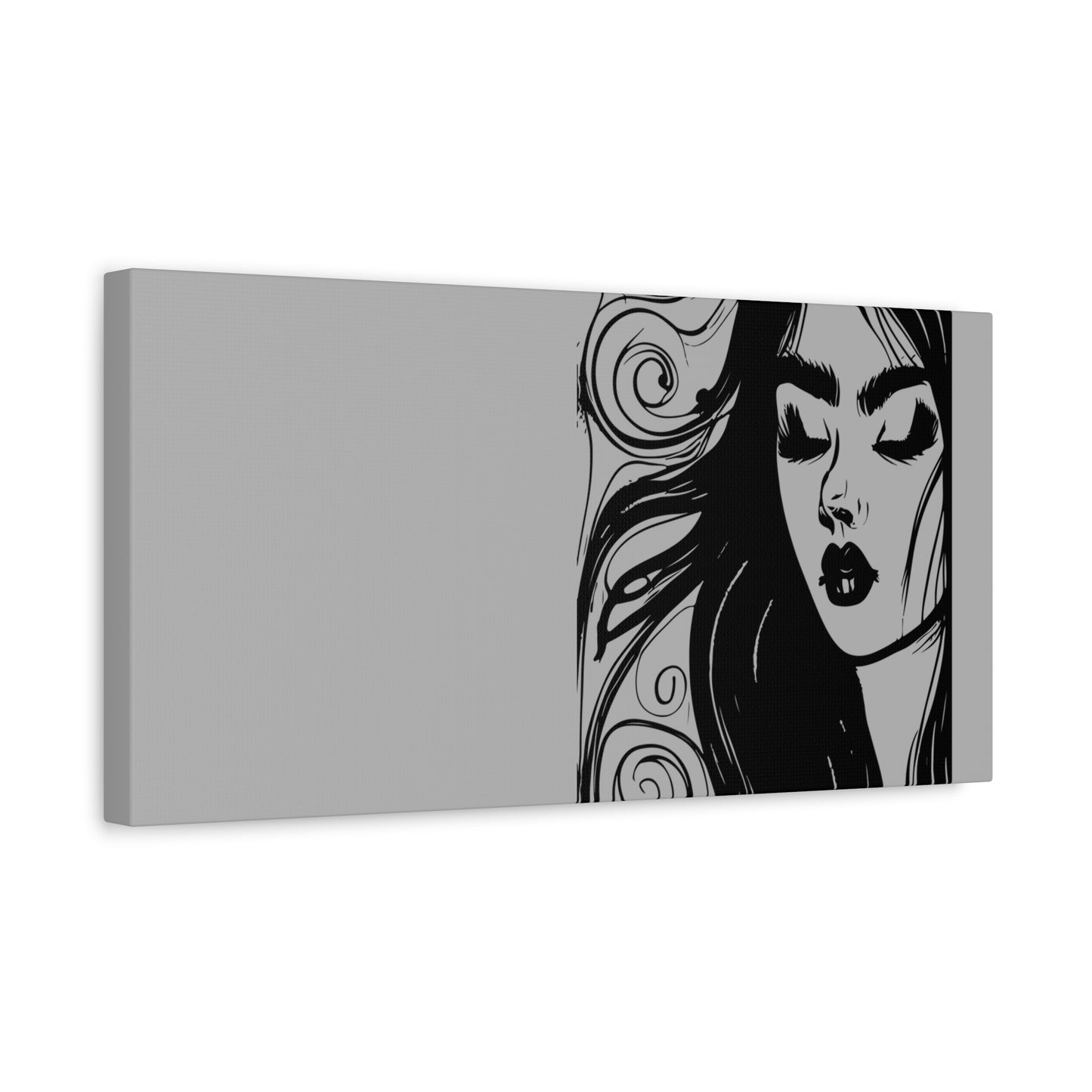 Gothic Woman Portrait Canvas Art — Matte Stretched Wall Decor