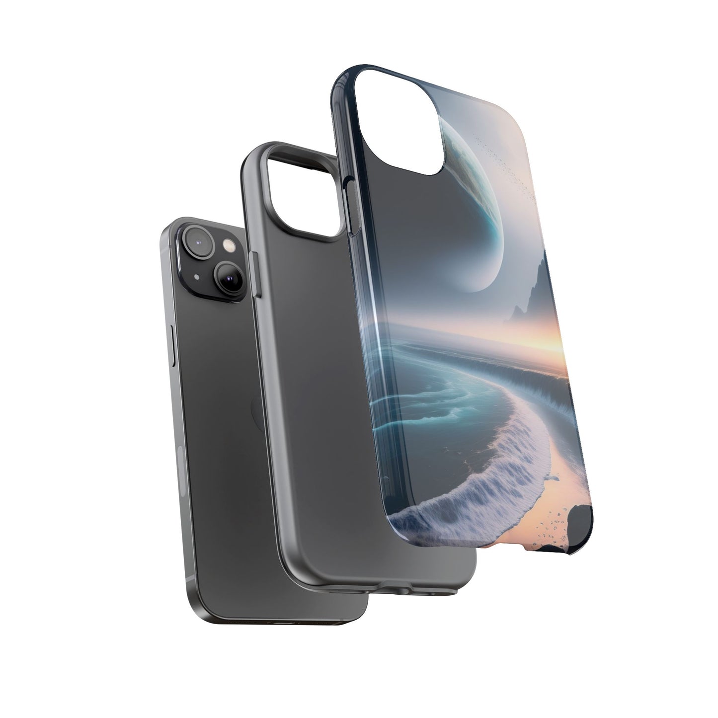 Galaxy Ocean Phone Case — Surreal Planet Beach Tough Case