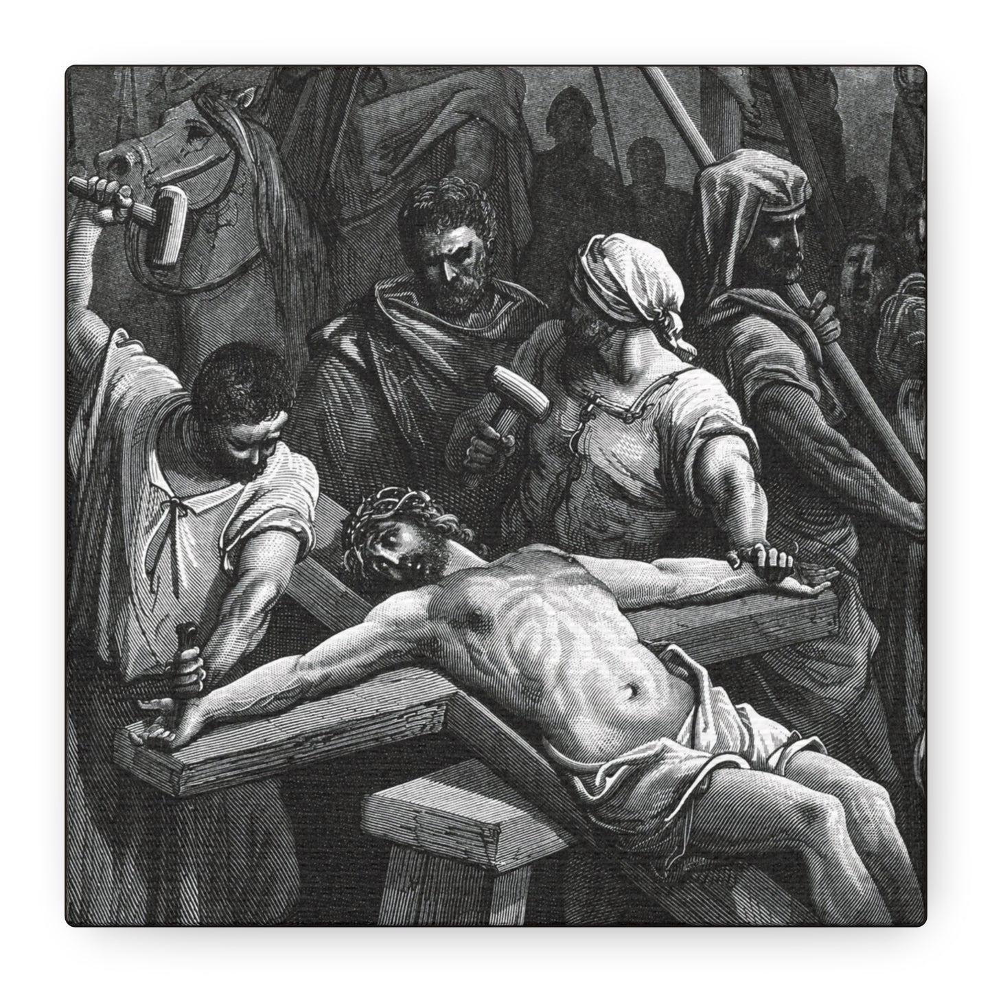 Crucifixion Art Matte Canvas Print – Stretched Religious Wall Decor
