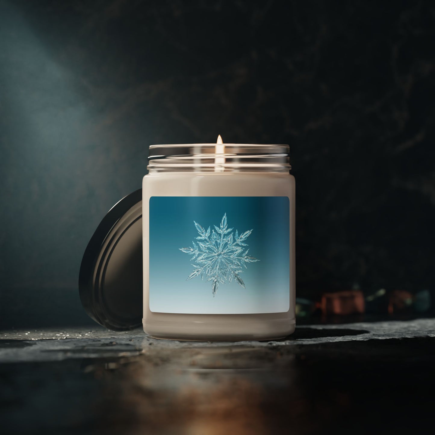 Winter Snowflake Scented Soy Candle — 9oz Holiday Aromatherapy Candle