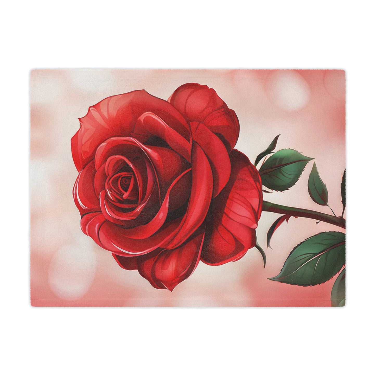 Red Rose Minky Blanket – Soft Floral Throw for Valentine’s Day & Romantic Gifts