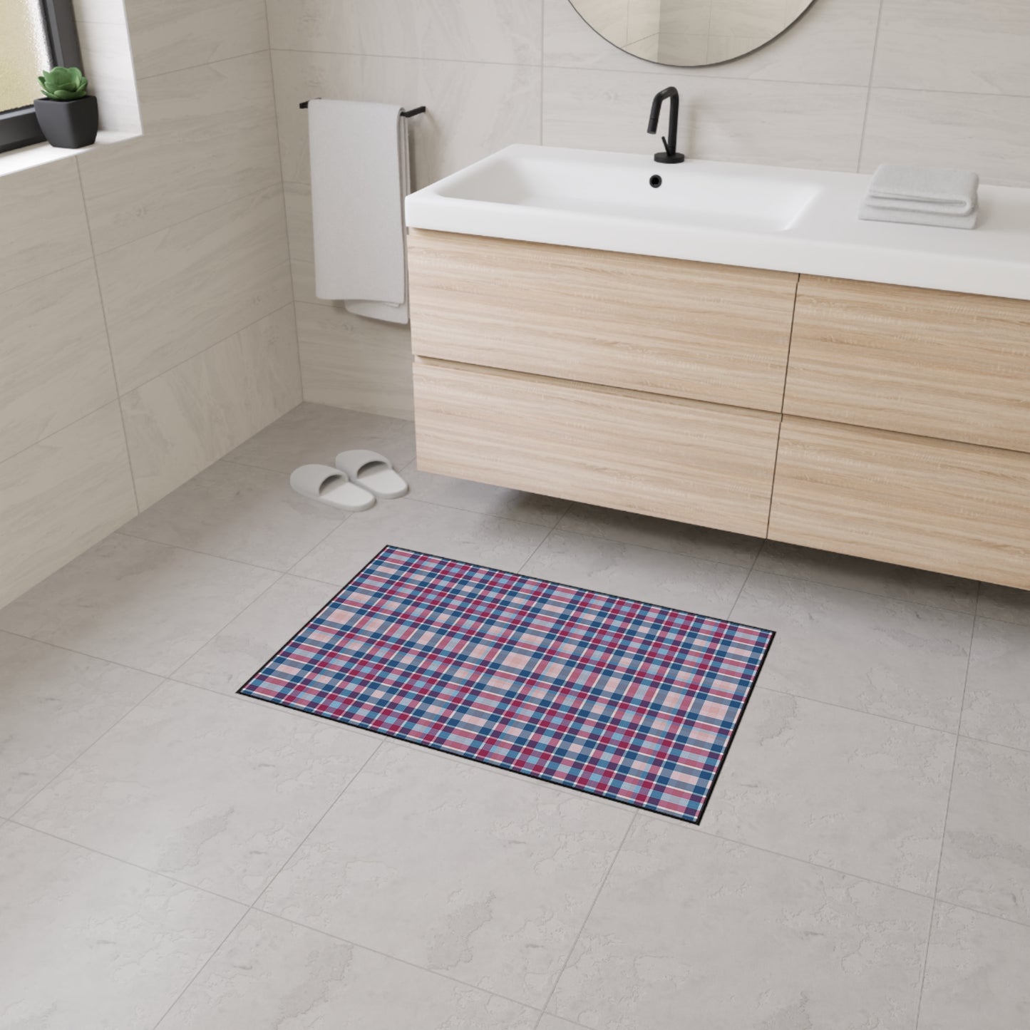 Plaid Heavy-Duty Floor Mat — Durable Non-Slip Rug for Entryway & Garage