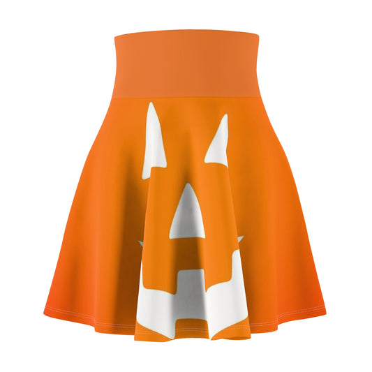 Halloween Pumpkin Women's Skater Skirt, Cute Fall Fashion, Spooky Party Outfit, Unique Gift for Halloween Lovers, AOP Design