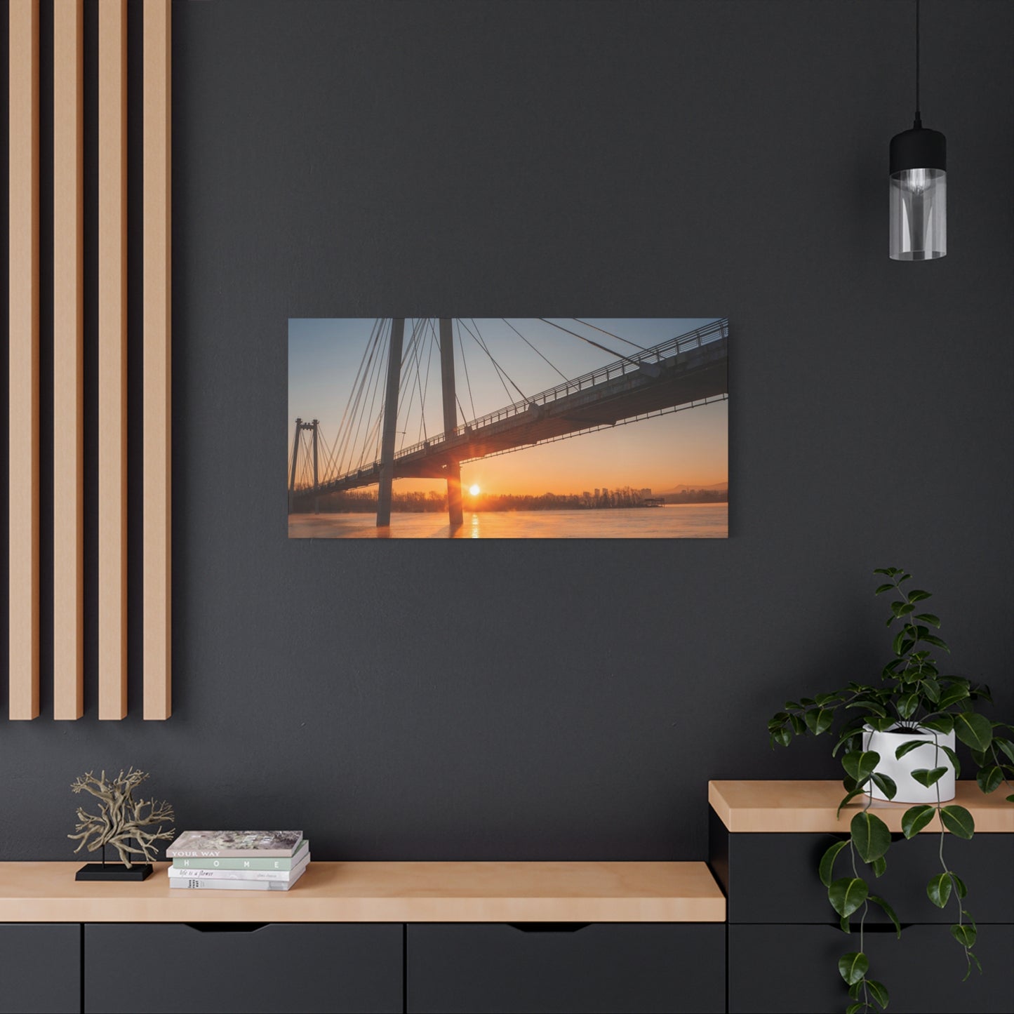 Sunrise Bridge Canvas Wall Art — Matte Stretched Canvas