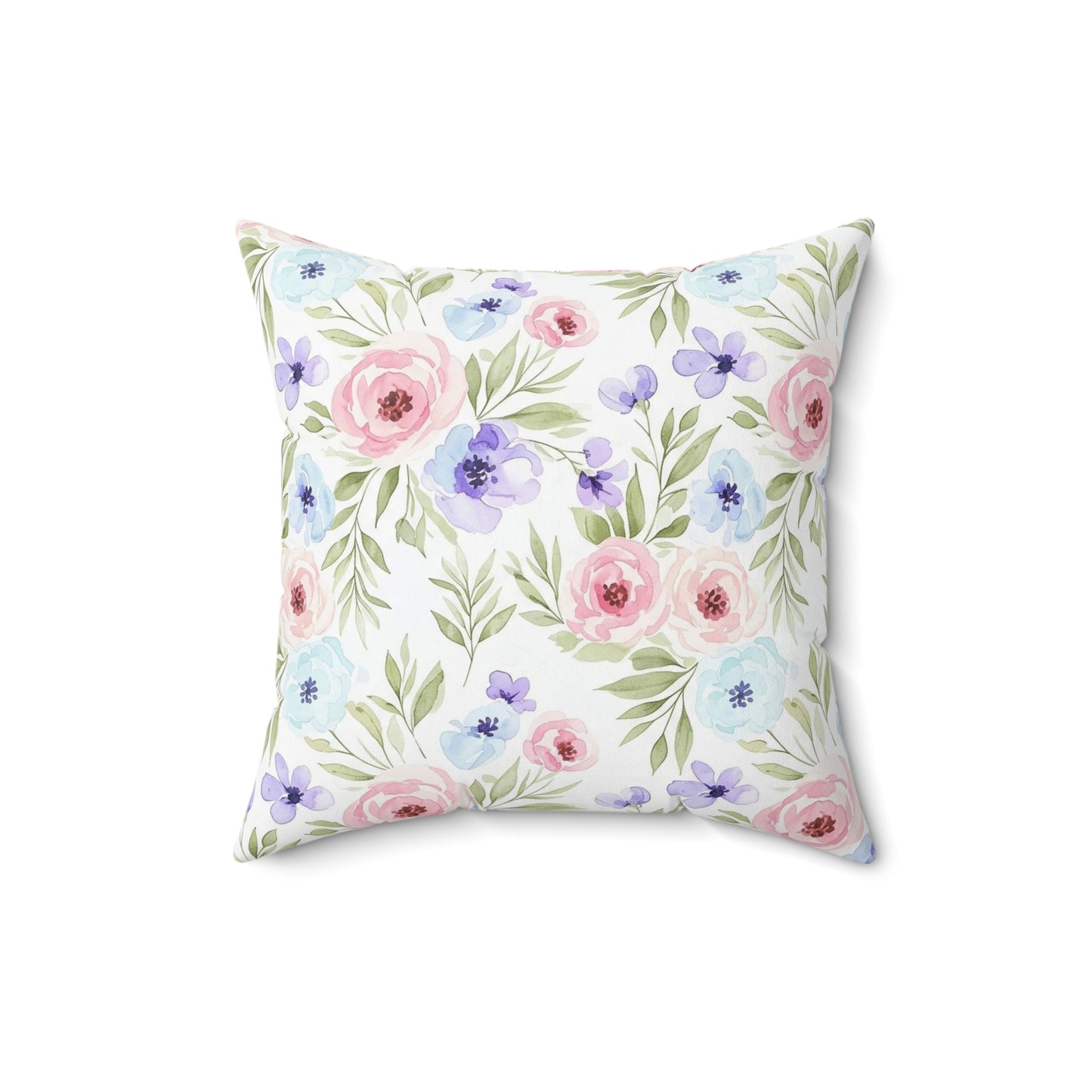 Spun Polyester Square Pillow - Flowers