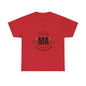 Unisex Heavy Cotton Tee with Massachusetts Design, Casual Wear, Gift for Him/Her, Travel Souvenir, Vintage Style