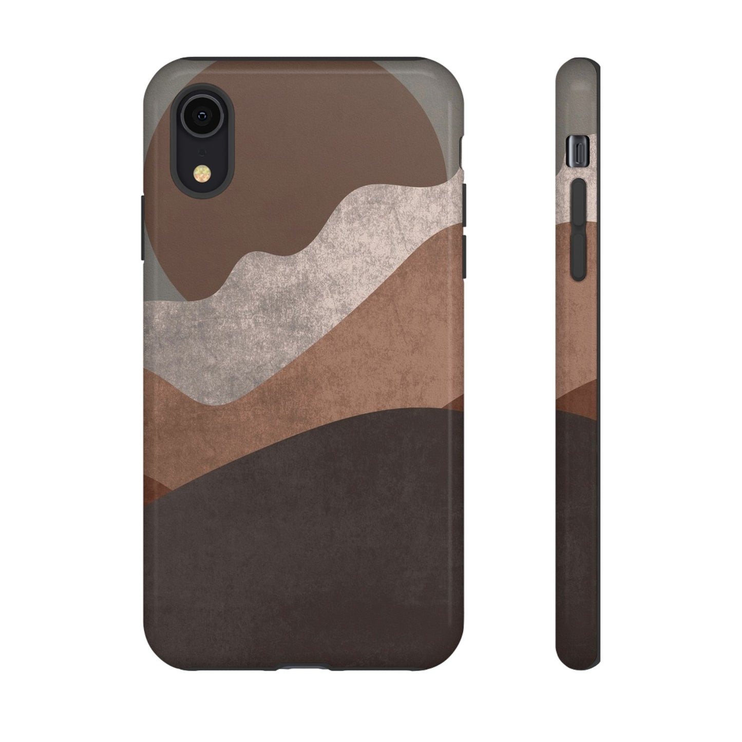 Abstract Earthtone Phone Case — Brown Layered Rugged Tough Case
