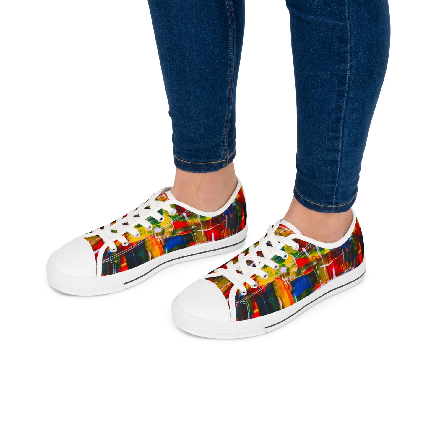 Abstract Color Splash Low Top Sneakers