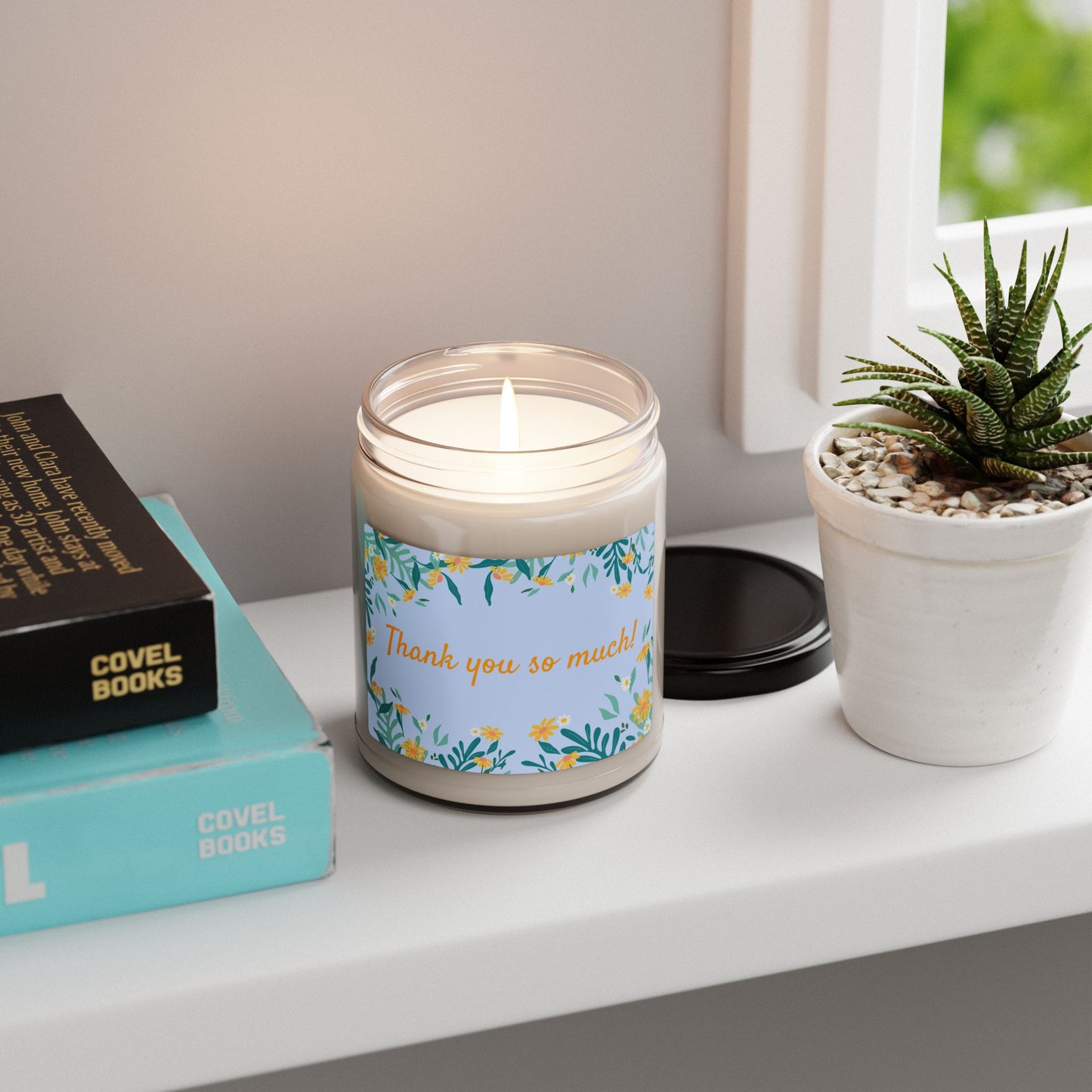 Thank You Soy Candle — 9oz Floral Scented Gift Jar