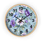 Floral Wall Clock — Vintage Purple & Blue Peony Garden Clock
