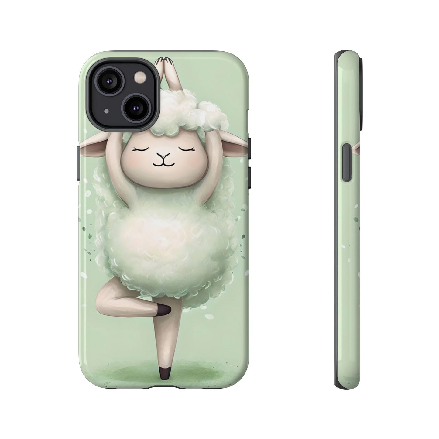 Cute Yoga Sheep Phone Case — Pastel Lamb Ballerina Protective Cover
