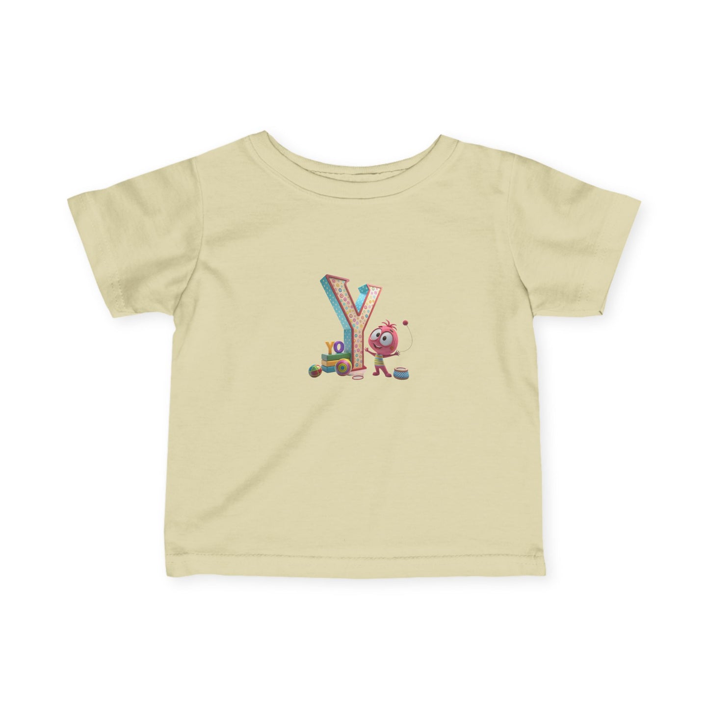 Colorful Letter Y Infant Tee, Cute Baby Shirt, Toddler Apparel, Gifts for New Parents, Baby Shower, Playdate Outfit