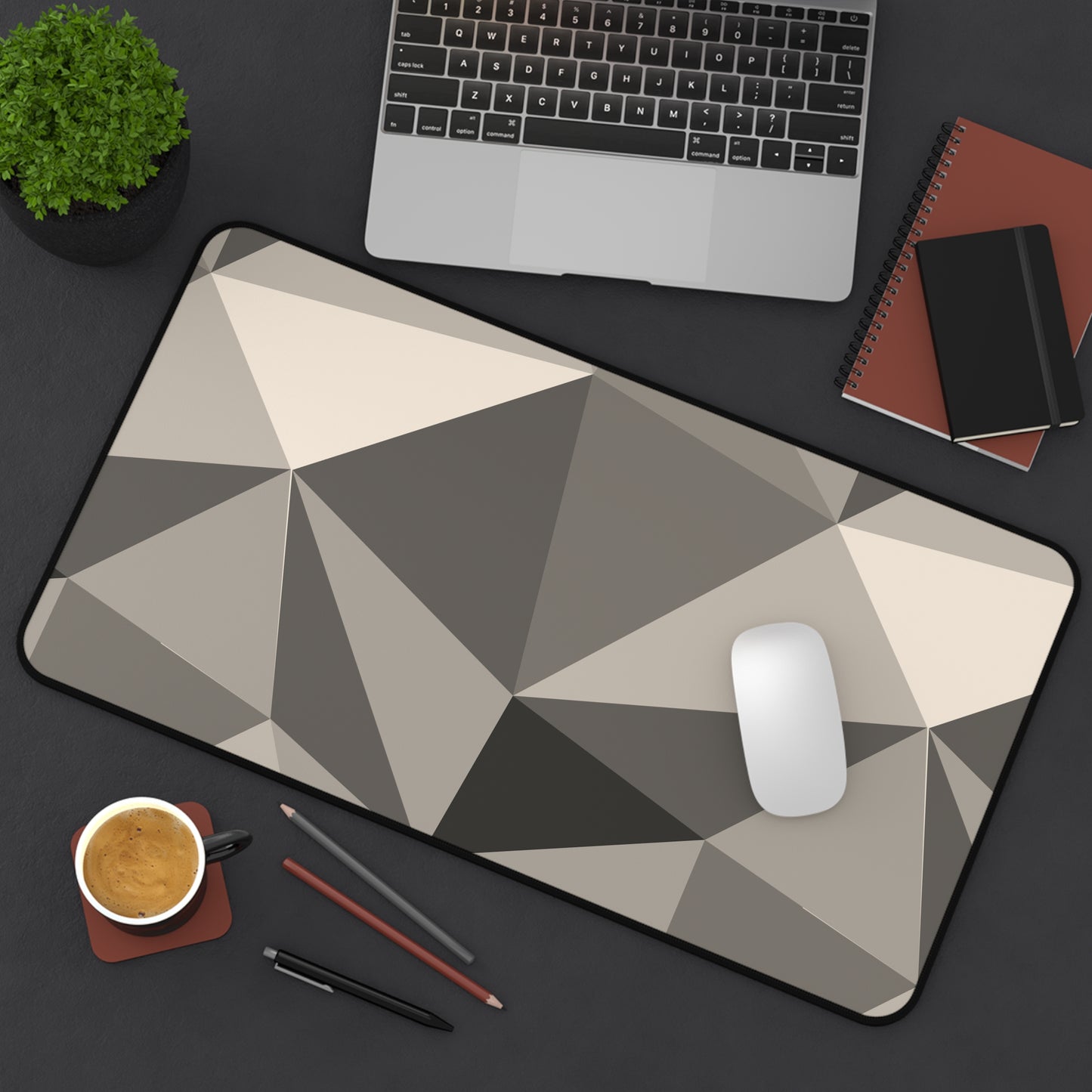 Geometric Desk Mat - Modern Workspace Decor, Office Desk Accessories, Stylish Mouse Pad, Home Office Gift, Minimalist Desk Decor