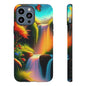 Phone Case - Vibrant Waterfall Landscape with Butterfly | Colorful Nature Protective Case
