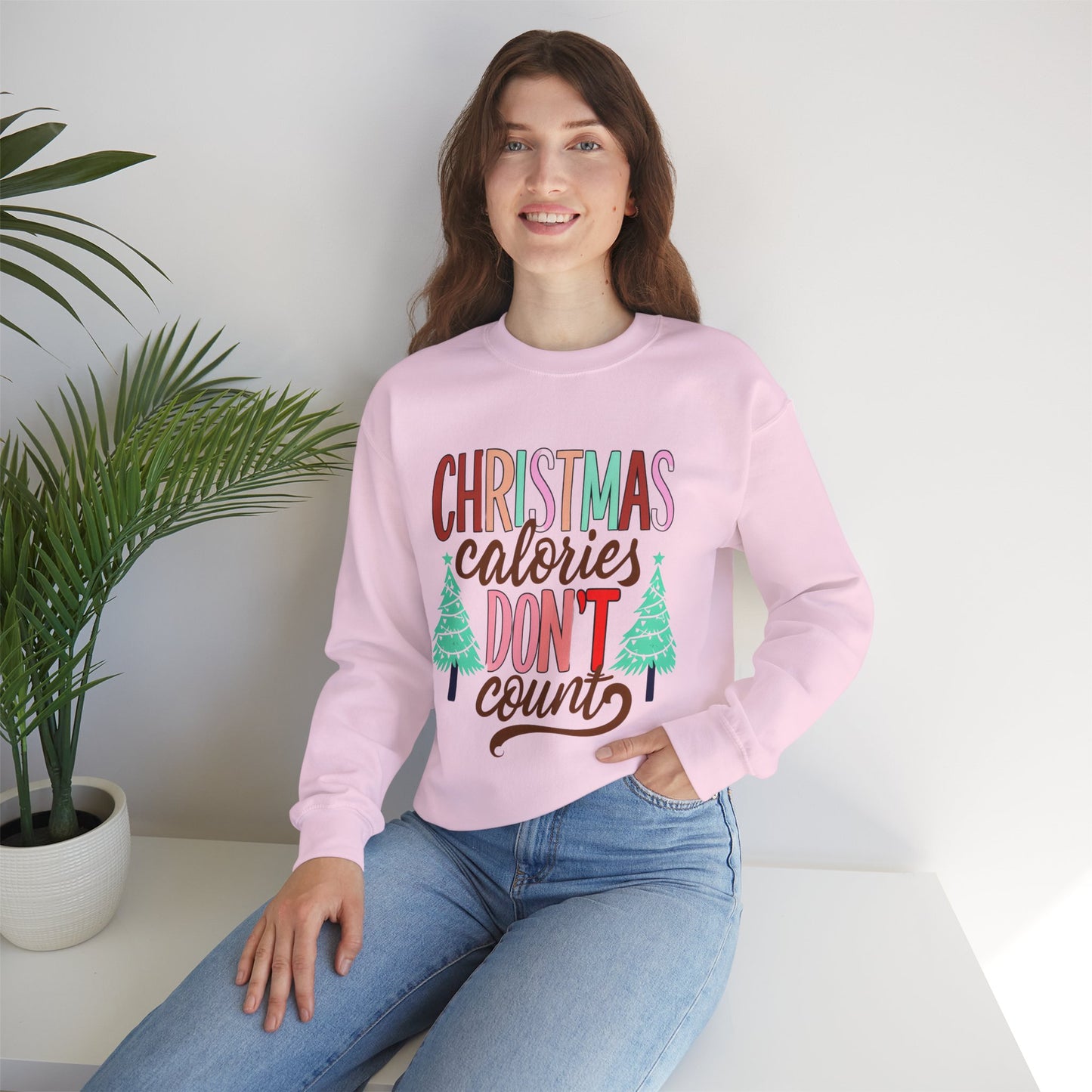 Christmas Calories Don't Count Sweatshirt — Funny Holiday Crewneck