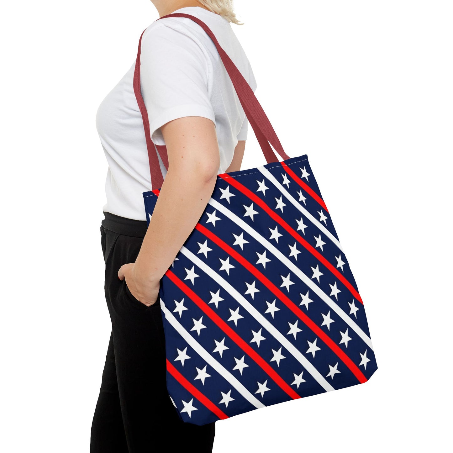 Patriotic Tote Bag, USA Flag Inspired