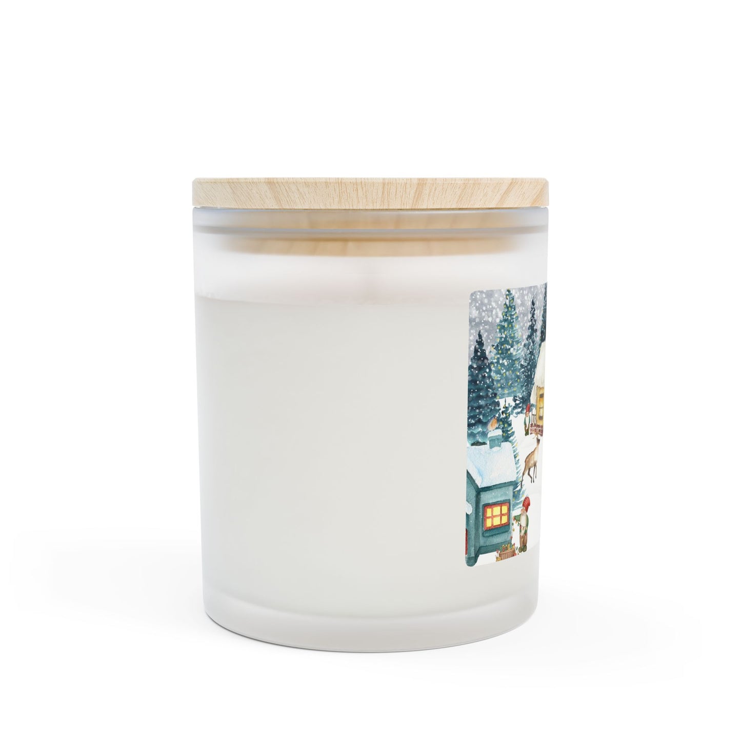 Cozy Winter Candle, Holiday Candle, Rustic Home Decor, Gift for Her, Winter Wonderland Decor, Candle for Christmas, Frosted Glass Candle