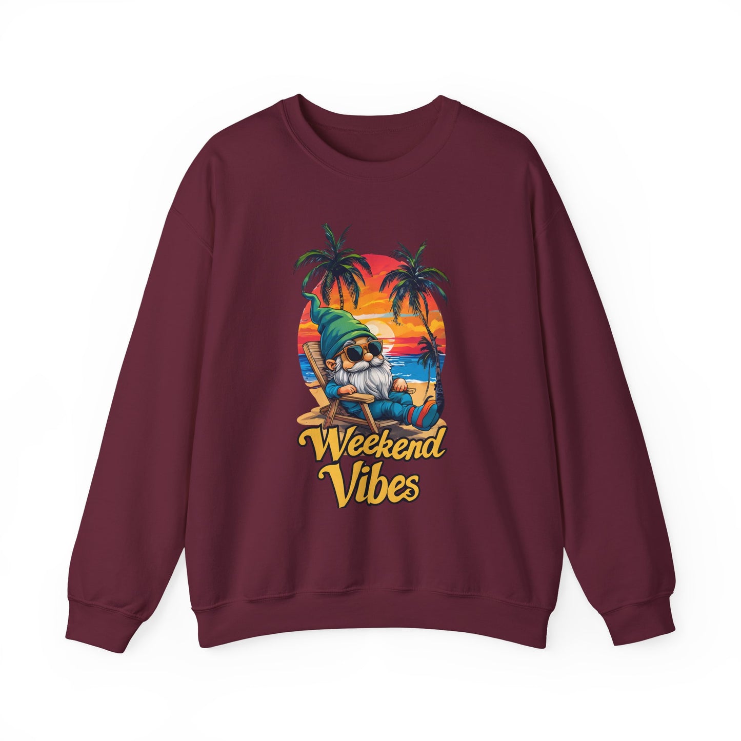 Crewneck — "Weekend Vibes" Tropical Gnome Sweatshirt
