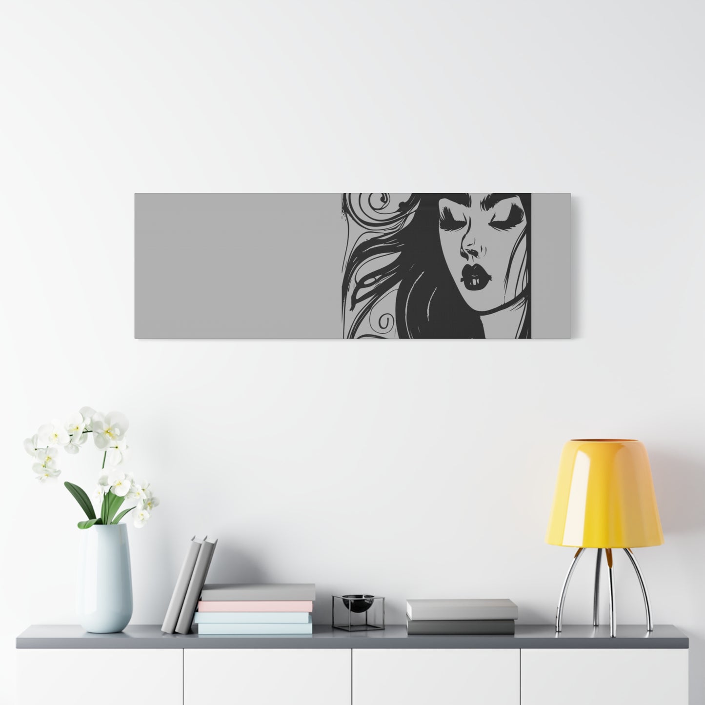 Gothic Woman Portrait Canvas Art — Matte Stretched Wall Decor